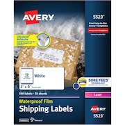 Avery Label, Wthrprf, Address, 2X4 500PK AVE5523